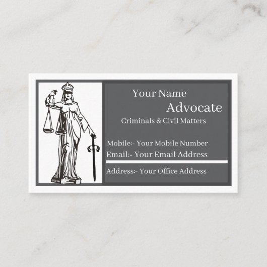 Advocate Standard, 3.5" x 2.0" Business Card 名刺 (正面)