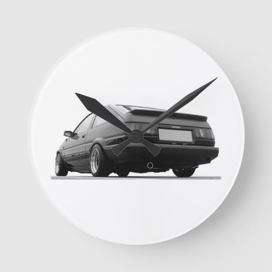 ae86 hachiの花冠のトヨタの短距離走者のtrueno ラウンド壁時計 (正面)