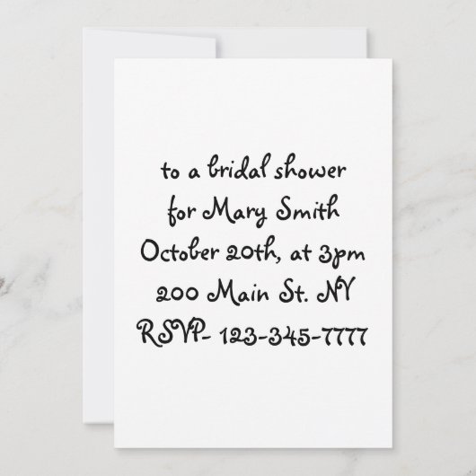 AE-漫画のペンギンのブライダルシャワー招待状 招待状 (裏面)