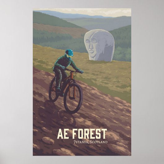 Ae Forest Mountain Biking Travel Poster ポスター (正面)