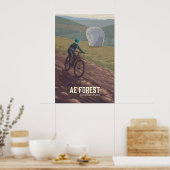 Ae Forest Mountain Biking Travel Poster ポスター (キッチン)
