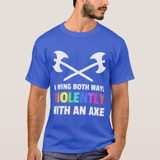 Ae LGBTデザインで暴力的に両方にスイングする Tシャツ (正面)