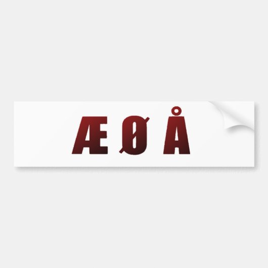 Æ Ø Å バンパーステッカー (正面)