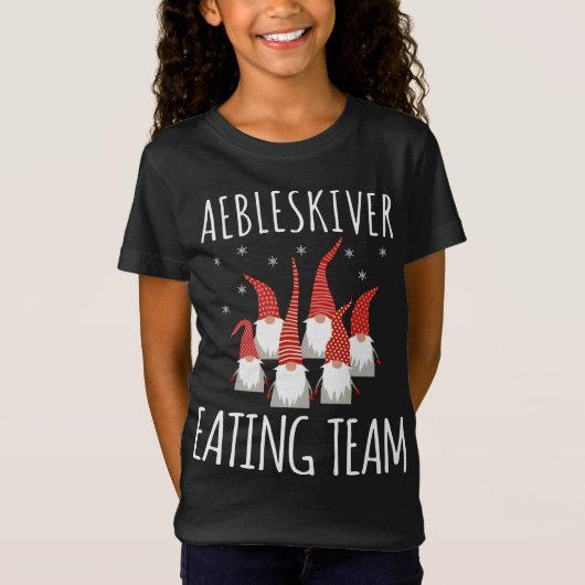 Aebleskiver食べ物のチーム格言おもしろいAebleskiver L Tシャツ (正面)