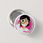 AECT研究および理論のボタン小さい女性 缶バッジ (正面&裏面)