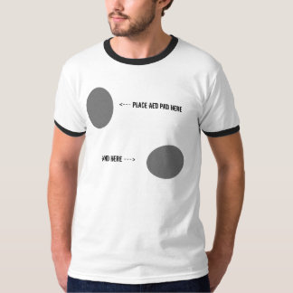 AEDは位置にパッドを入れます Tシャツ