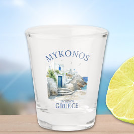 Aegean Dreams: Mykonos in Watercolor ショットグラス