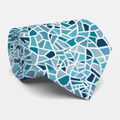 Aegean Teal Mosaic Pattern ネクタイ (ロール)