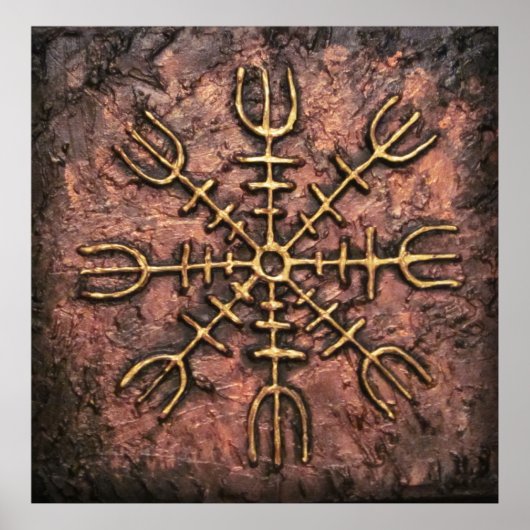 AEgishalmr -バイキングのヘルムAwe Norse Protection ポスター (正面)