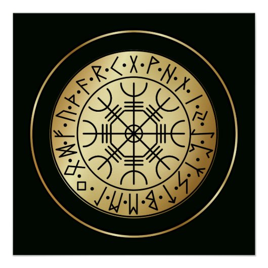 AEgishalmr -バイキングのヘルムAwe Norse Protection ポスター (正面)