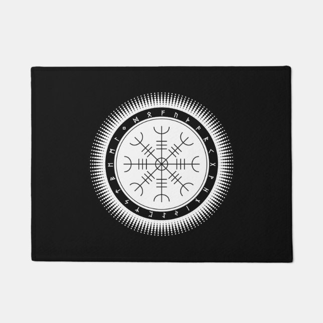 Aegishjalmrハーフトーンドアマット ドアマット (正面)