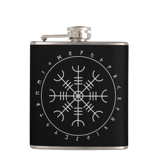 Aegishjalmr Runes Flask (ビニ包まれたル) フラスク (正面)