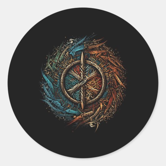 Aegishjalmur北ヴァルハラ北欧神話 ラウンドシール (正面)