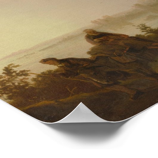 Aelbert Cuyp – エジプトへのフライトで風景 ポスター (角)