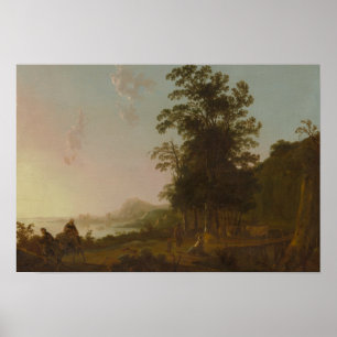 Aelbert Cuyp – エジプトへのフライトで風景 ポスター