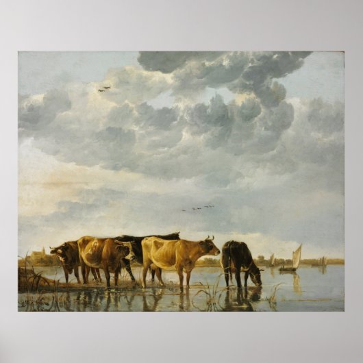 Aelbert Cuyp – 川の牛 ポスター (正面)