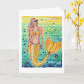 Aelia Yellow mermaid art By Renee L. Lavoie カード (黄色い花)