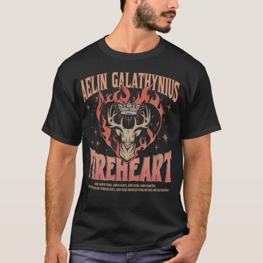 Aelin+Galathynius ファイアハート スレンダ・ガラス シリーズ Tシャツ (正面)