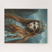 Aelithra, Crown of the Veil – Elven Queen Fantasy  ジグソーパズル (横)