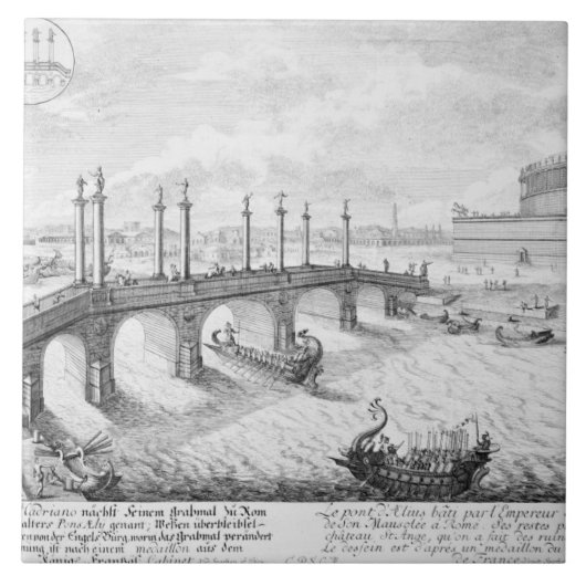 AeliusおよびHadrianのマウソレウム(Castel Sの橋 タイル (正面)