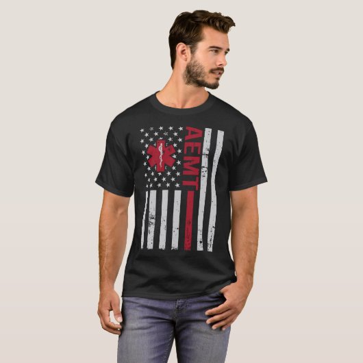 AEMT Advanced Emergency Medical Technician USA Fla Tシャツ (正面フル)