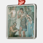 Aeneasはポンペイから、傷つきました メタルオーナメント (左)