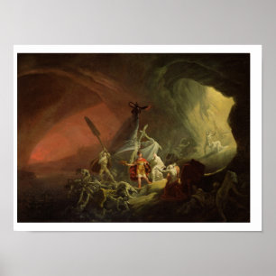Aeneas and the Sibyl, c.1800 (oil on canvas) ポスター