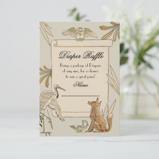 Aeop'sストーリーブックおむつラッフルカード 招待状 (スタンド正面)