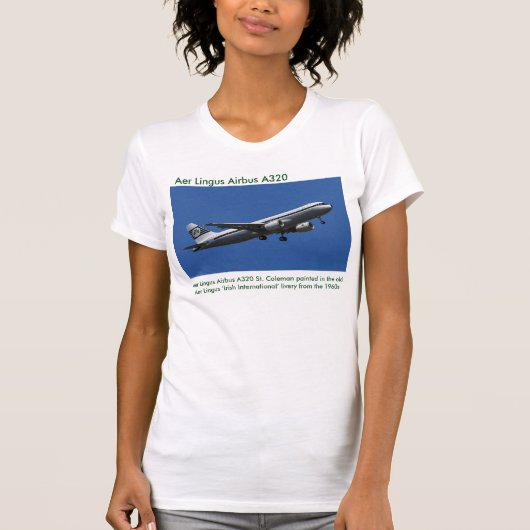 Aer Lingus Airbus A320の画像（女性のTシャツ用） Tシャツ (正面)
