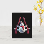 Aerial Christmas Snowman Performing Silks  カード (黄色い花)