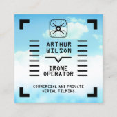 Aerial filming HUD view drone スクエア名刺 (正面)