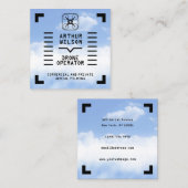 Aerial filming HUD view drone スクエア名刺 (正面/裏面)