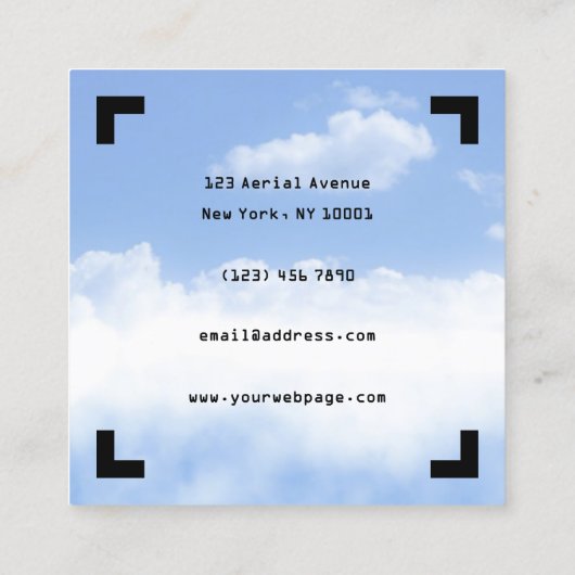 Aerial filming HUD view drone スクエア名刺 (裏面)