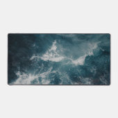 Aerial Ocean Waves Teal Coastal デスクマット (正面)