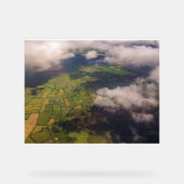 Aerial Patchwork of Irish Farmland and Clouds アクリルサイン (正面)