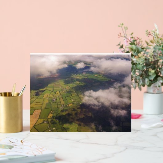 Aerial Patchwork of Irish Farmland and Clouds アクリルサイン (ウェディング)