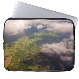 Aerial Patchwork of Irish Farmland and Clouds ラップトップスリーブ