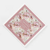 Aerial Pink and Gold Napkins Ethereal Monogram (コーナー)