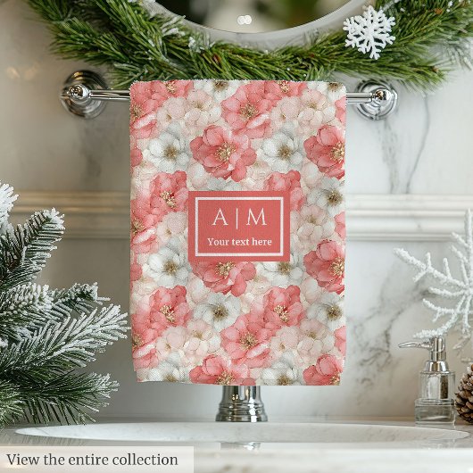 Aerial Pink Tones Towel Chic Ethereal Bathroom バスタオルセット