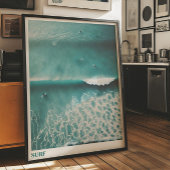 Aerial Surf Photography Ocean Wave Wall Poster ポスター