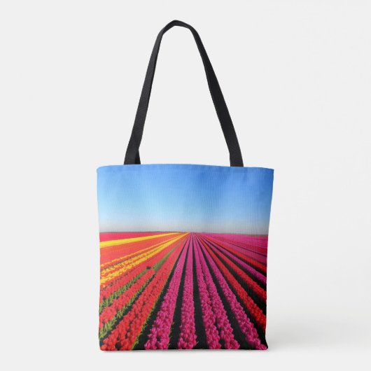 Aerial Tulip Fields at Peak Bloom トートバッグ (裏面)