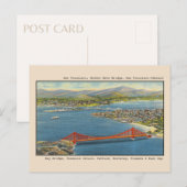 Aerial View, Golden Gate Bridge，サンフランシスコ湾 ポストカード (正面/裏面)
