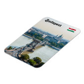 Aerial view of Chain Bridge - Budapest, Hungary マグネット (左側)