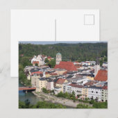 Aerial View of Historic Wasserburg am Inn ポストカード (正面/裏面)
