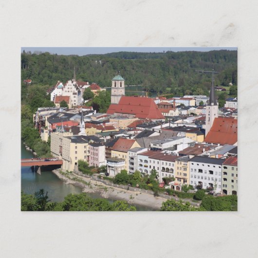 Aerial View of Historic Wasserburg am Inn ポストカード (正面)