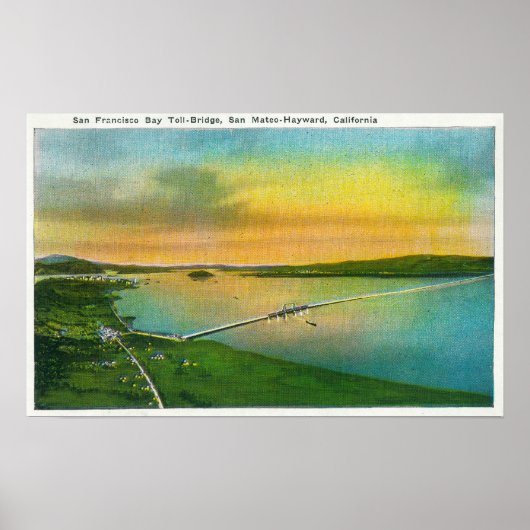 Aerial View of the Bay Bridge to Hayward, CA ポスター (正面)