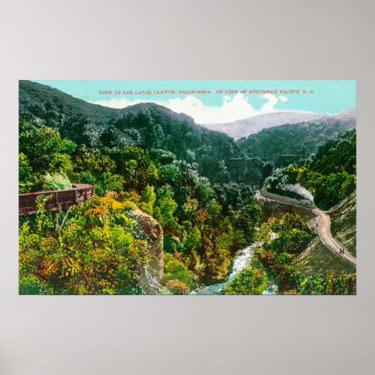 Aerial View of the Canyon, Southern Pacific Trai ポスター (正面)