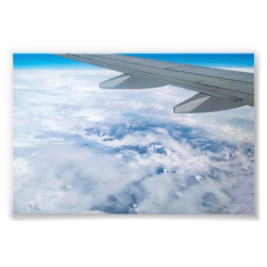 Aerial View of the Snowy Alps – Flight to Venice フォトプリント (正面)