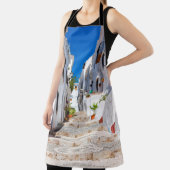 Aerial view of white city Frigiliana in sunny day エプロン (インサイチュ)