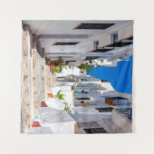 Aerial view of white city Frigiliana in sunny day  タペストリー (正面(横))